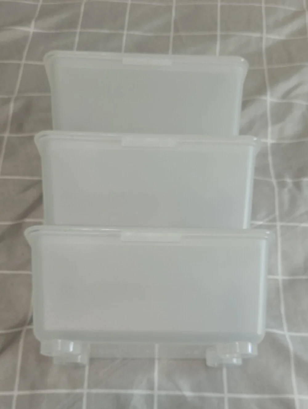 IKEA GLIS Storage Boxes with Lids - White Plastic